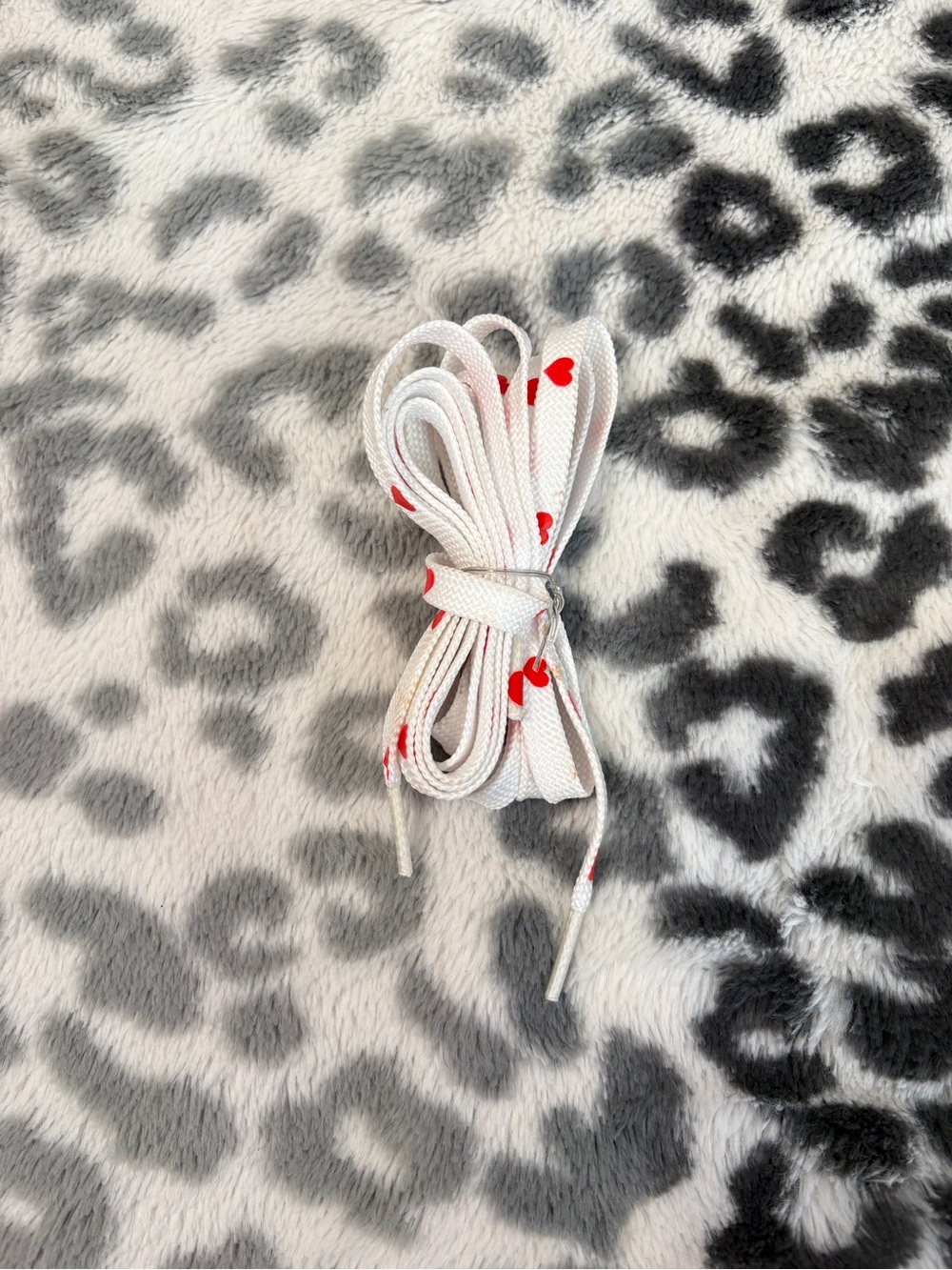 White And Red Heart Shoelaces